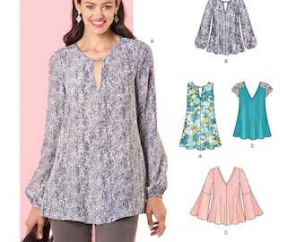 New Look Patterns 6415/S0266 Tuniques en tricot pour femme Taille A (XS S M L XL
