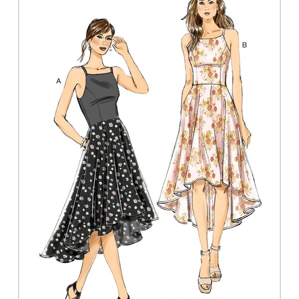 Misses Princess Seam High-Low Dresses with Pockets Vogue Sewing Pattern V9252