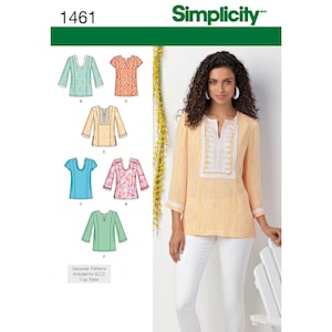 Misses & Plus Size Tunic Simplicity Sewing Pattern 1461 Uncut, FF