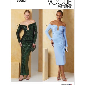 Misses&#39; Dress in Two Lengths Vogue Sewing Pattern V2063 Uncut, FF