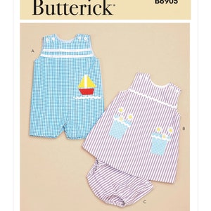 Baby Overalls, Dress and Panties Butterick Sewing Pattern B6905 Uncut, FF
