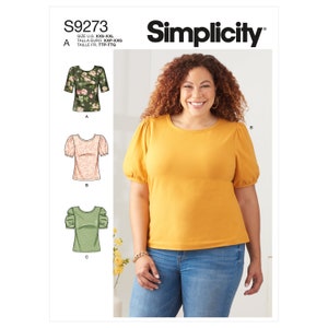 Misses Knit Tops With Scoop Neck & Sleeve Variations Simplicity Sewing Pattern S9273 Uncut, FF Size (4-26)