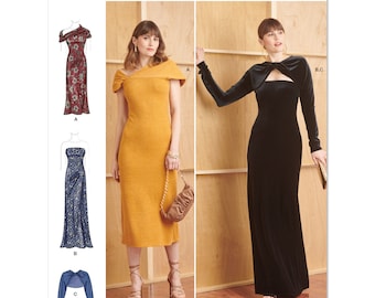 simplicity misses knit dress and shrugs-xxs-xs-s-m-l-xl-xxl -ss9372a 9372 Easy & Shrugs Pattern Misses' XXS-XXL (4-26) Uncut View A dress is