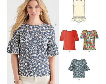 Misses' Tops with Fabric Variations New Look Sewing Pattern N6434 Uncut, FF Size (10-22)