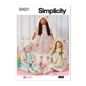 Lanky Plush Dolls and Clothes by Elaine Heigl Designs Simplicity Sewing Pattern S9621 Uncut, FF