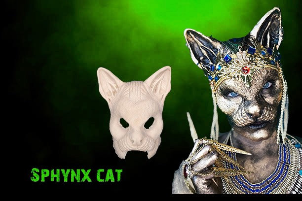 Hairless Cat Clothes Therian Mask Carnival Funny Animals Dog Head