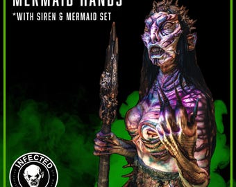 Mermaid Hands - Foam Latex Prosthetic (UNPAINTED)