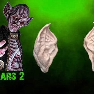 Bat Ears # 2 - Foam Latex Prosthetics (UNPAINTED)