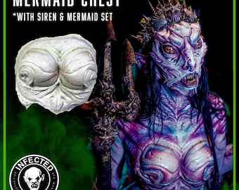 Mermaid Chest - Foam Latex Prosthetic (UNPAINTED)