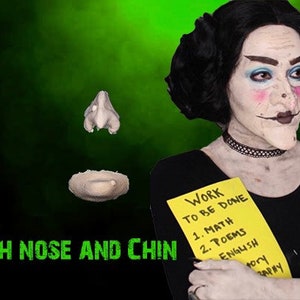 Witch Nose and Chin - Foam Latex Prosthetic (UNPAINTED)