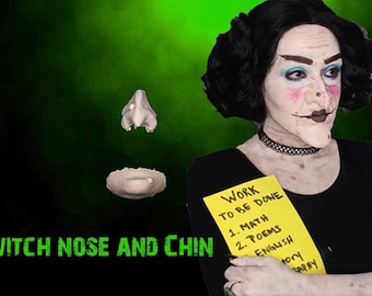 Witch Nose and Chin - Foam Latex Prosthetic (UNPAINTED)