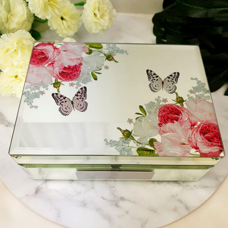 Mum Reflection Personalised Nana Grandma Mirrored Jewelry Box