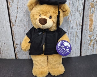 Graduation Bear with Personalised Badge Eco BearUniversity, Pre-School, High School Gradate, Graduation 2024