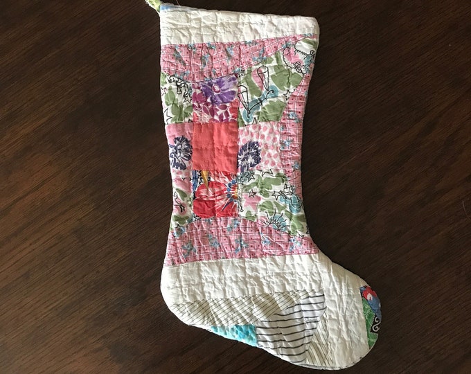 Vintage Quilted Christmas Stockings 