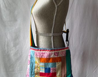 Vintage Quilt Tote Bag - Patchwork Purse