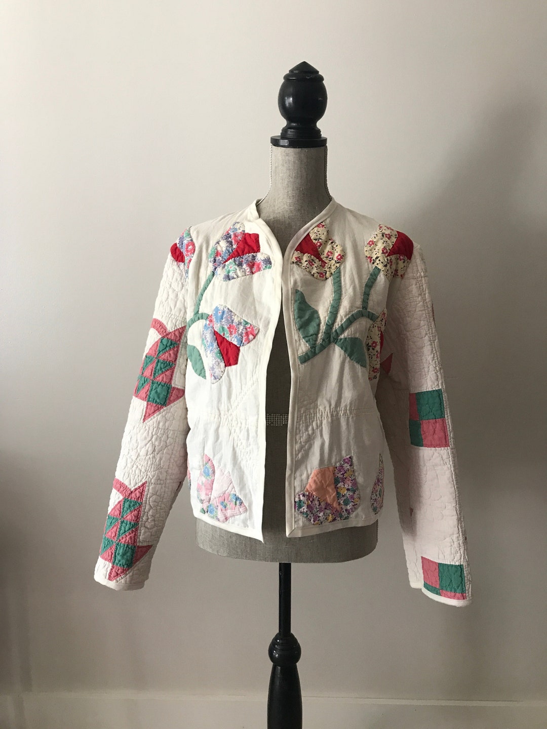 Quilted Jacket Vintage Quilt Jacket Patchwork Quilt Jacket Quilt Chore