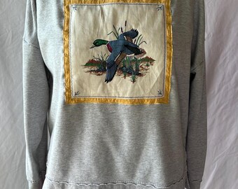 Vintage Duck Quilted Appliquéd Crewneck Sweatshirt
