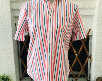 Vintage 80s American Eagle Outfitters Striped Cotton Shirt