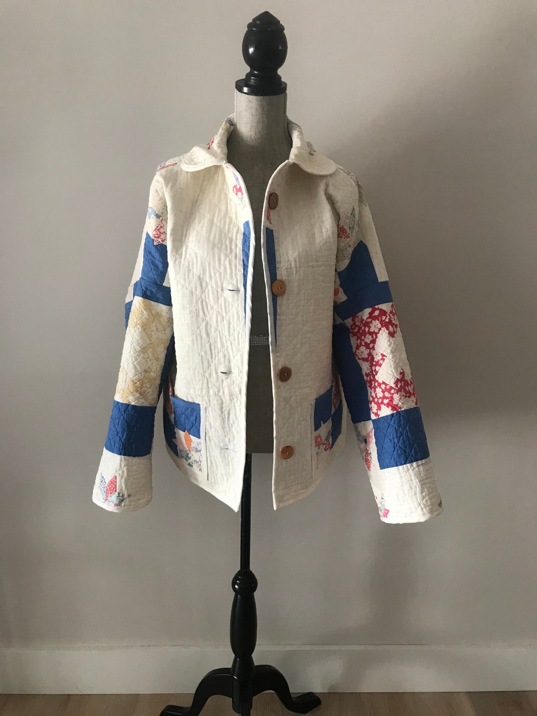 Quilted Jacket Vintage Quilt Jacket Patchwork Quilt Jacket Etsy