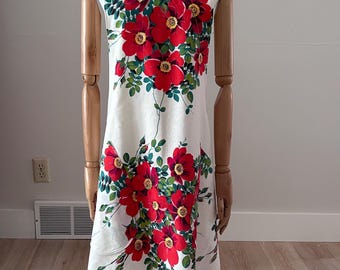 Small/Medium Vintage Tablecloth No Tie Cross Back Full Japanese Apron