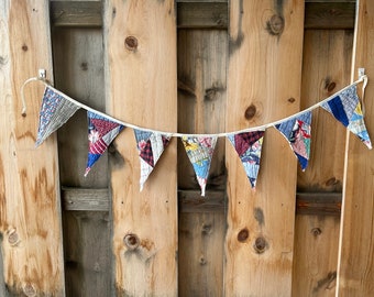 Colorful Fabric Garland - Quilt Garland - Fabric Pennant Banner - Quilt Pennant Banner - Quilt Bunting