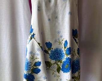 Large/XL Vintage Tablecloth No Tie Cross Back Full Japanese Apron