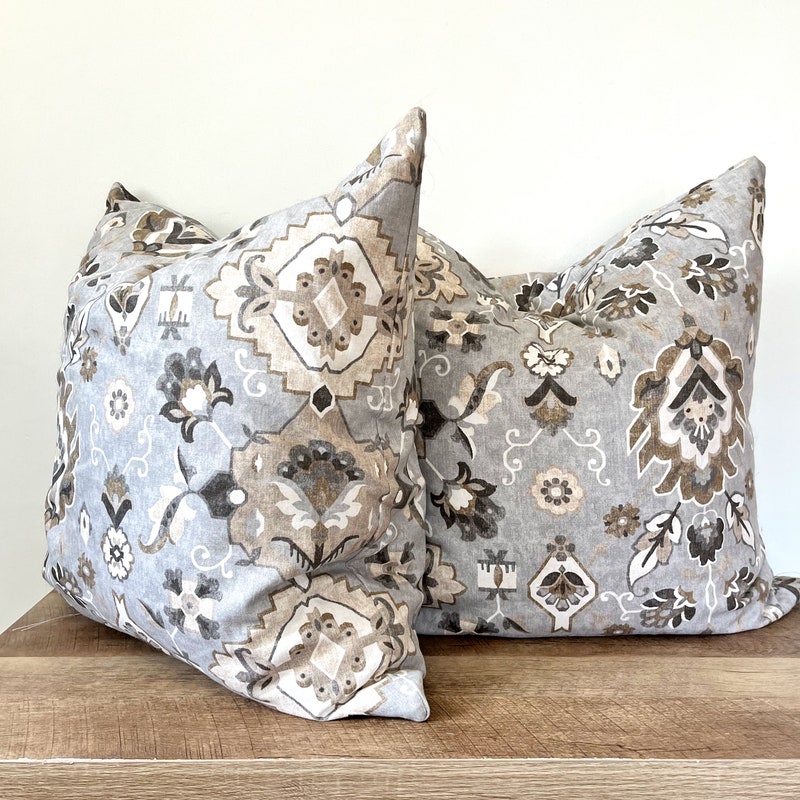 Grey Brown Pillow - Etsy