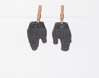Gray Wool Baby Toddler Vintage Style Mittens