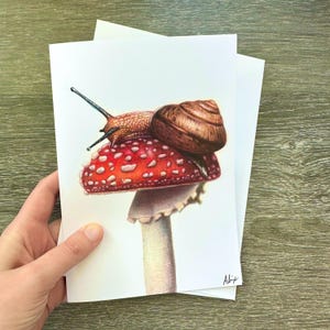 Lot de 4 cartes de voeux escargots