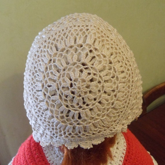Little Girls crocheted Hat, Church And Christenin