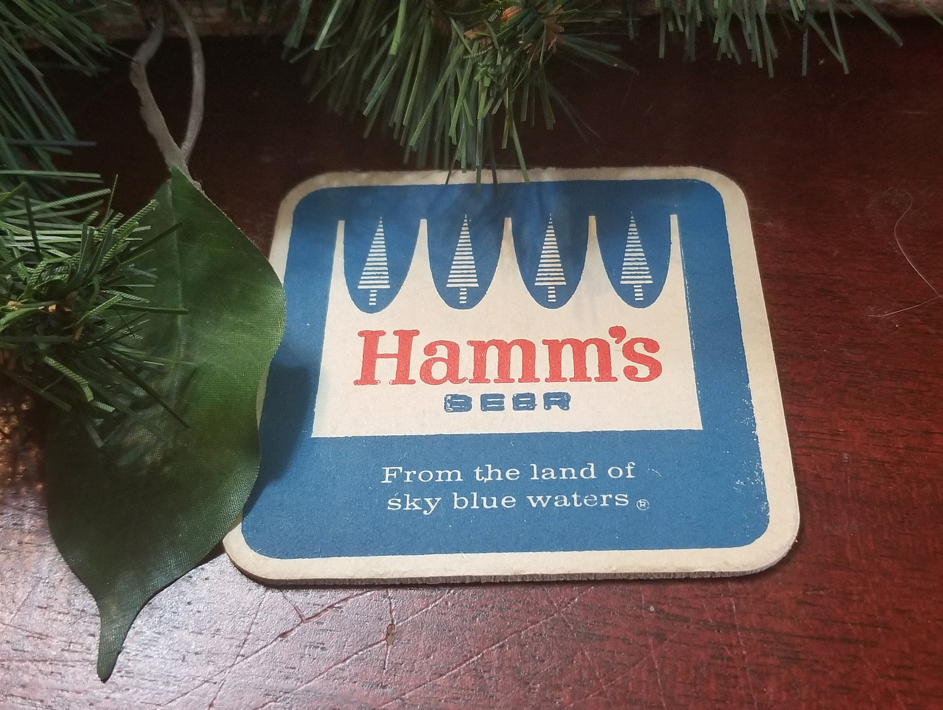 VINTAGE HAMM'S BEER BEAR 1960's PLACEMAT MINNESOTA TWINS