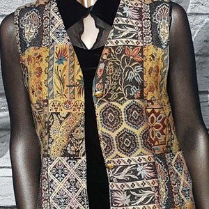 Vintage tapestry long vest