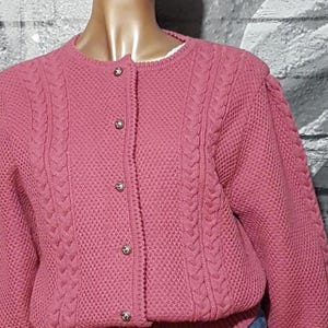 Cardigan vintage in maglia a trecce