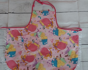 Girls princess apron - little kids apron - princess apron - childs apron