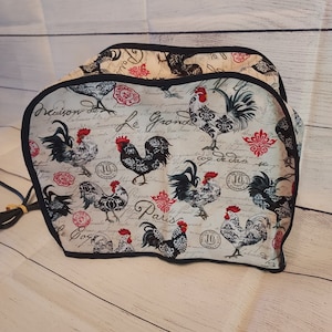 Rooster toaster cover - 2 slice toaster cover - rooster kitchen decor