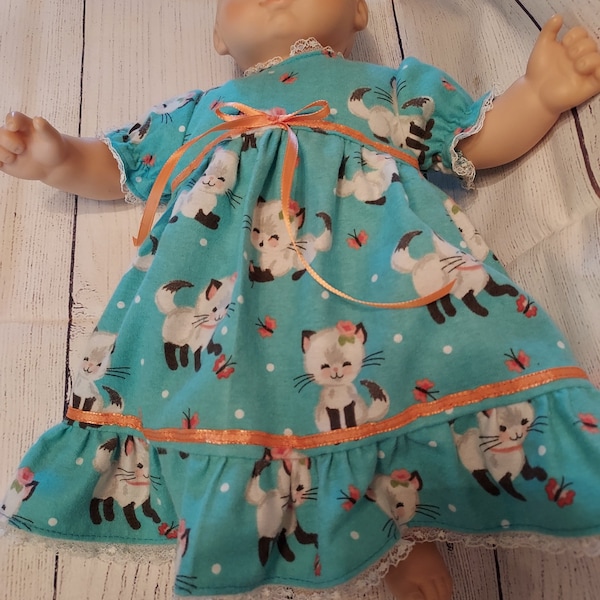 Bitty Baby nightgown - Pajamas - doll pajamas - 15" doll