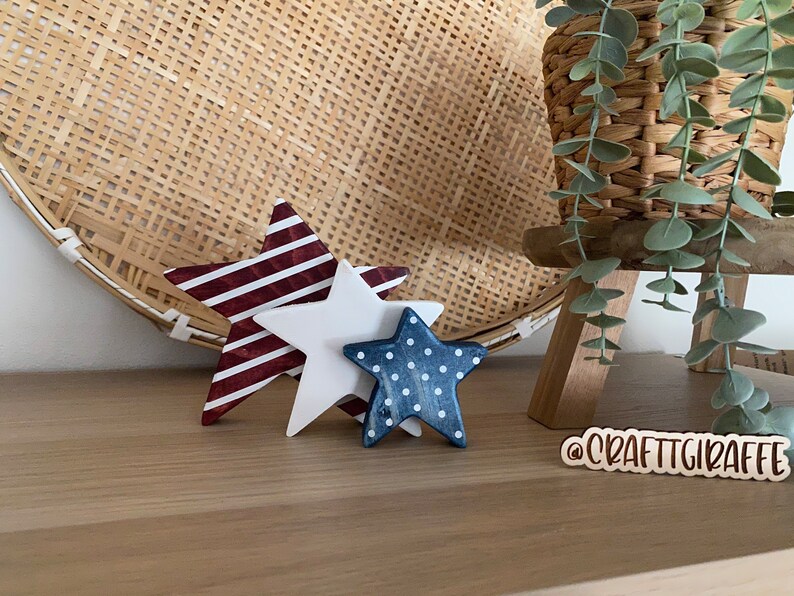Wooden Stars // Wooden Cut Outs // Stars and Stripes // July Etsy