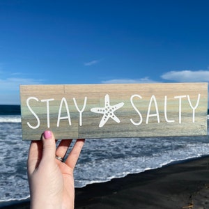 Stay Salty - Coastal Decor - Beach Themed - Beach Decor - Wooden Beach Decor