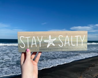 Stay Salty - Coastal Decor - Beach Themed - Beach Decor - Wooden Beach Decor