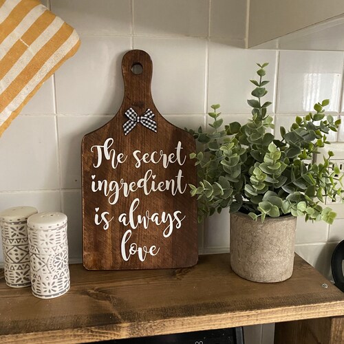 The Secret Ingredient is Love // Cutting Board // Decorative Etsy