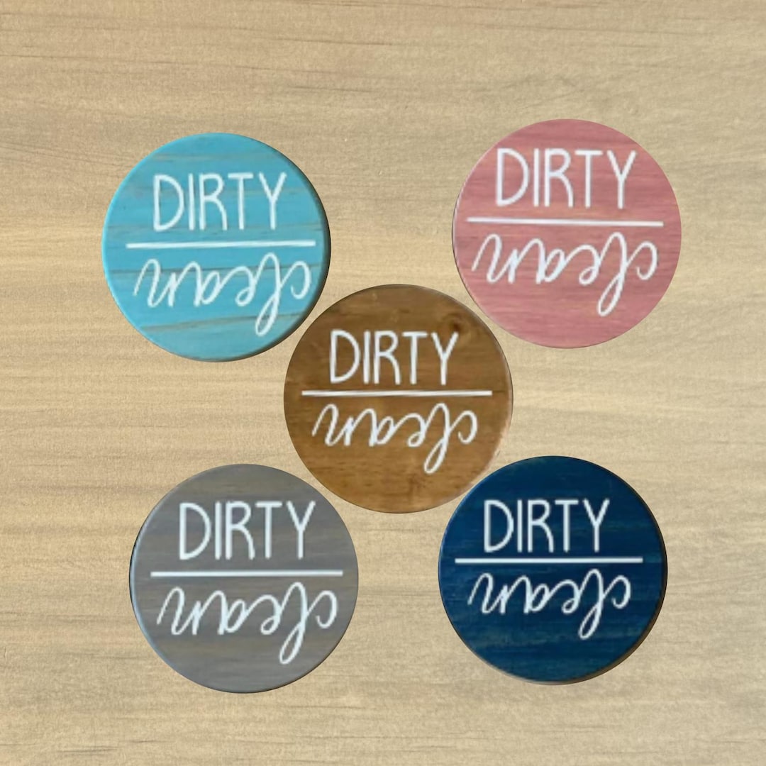 Clean Dirty Magnet / Wooden Magnet / Dishwasher / Dishwasher Magnet ...