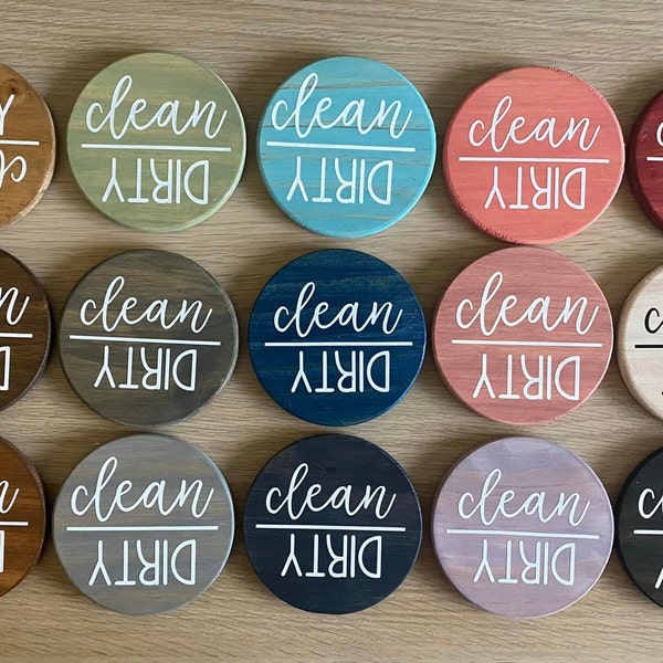 Clean Dirty Magnet  / Wooden Magnet / Dishwasher / Dishwasher Magnet / Laundry Magnet / Dishes / Kitchen Decor