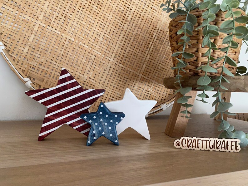 Wooden Stars // Wooden Cut Outs // Stars and Stripes // July Etsy