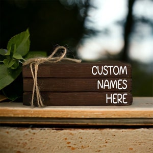 Custom Books // Faux Wooden Books // Stacked Books // Wooden Books // Bedroom Decor