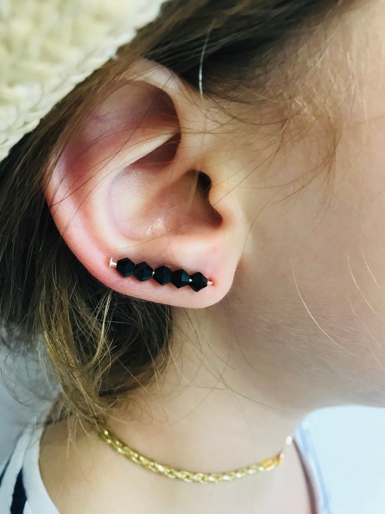 minimalist climber earrings