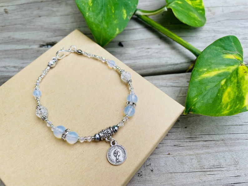 Opal Bracelets for Women Angel Bracelet Religious Charm Etsy