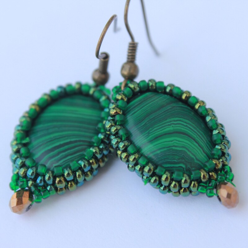 MAYAN MALACHITE EARRINGS MULTI