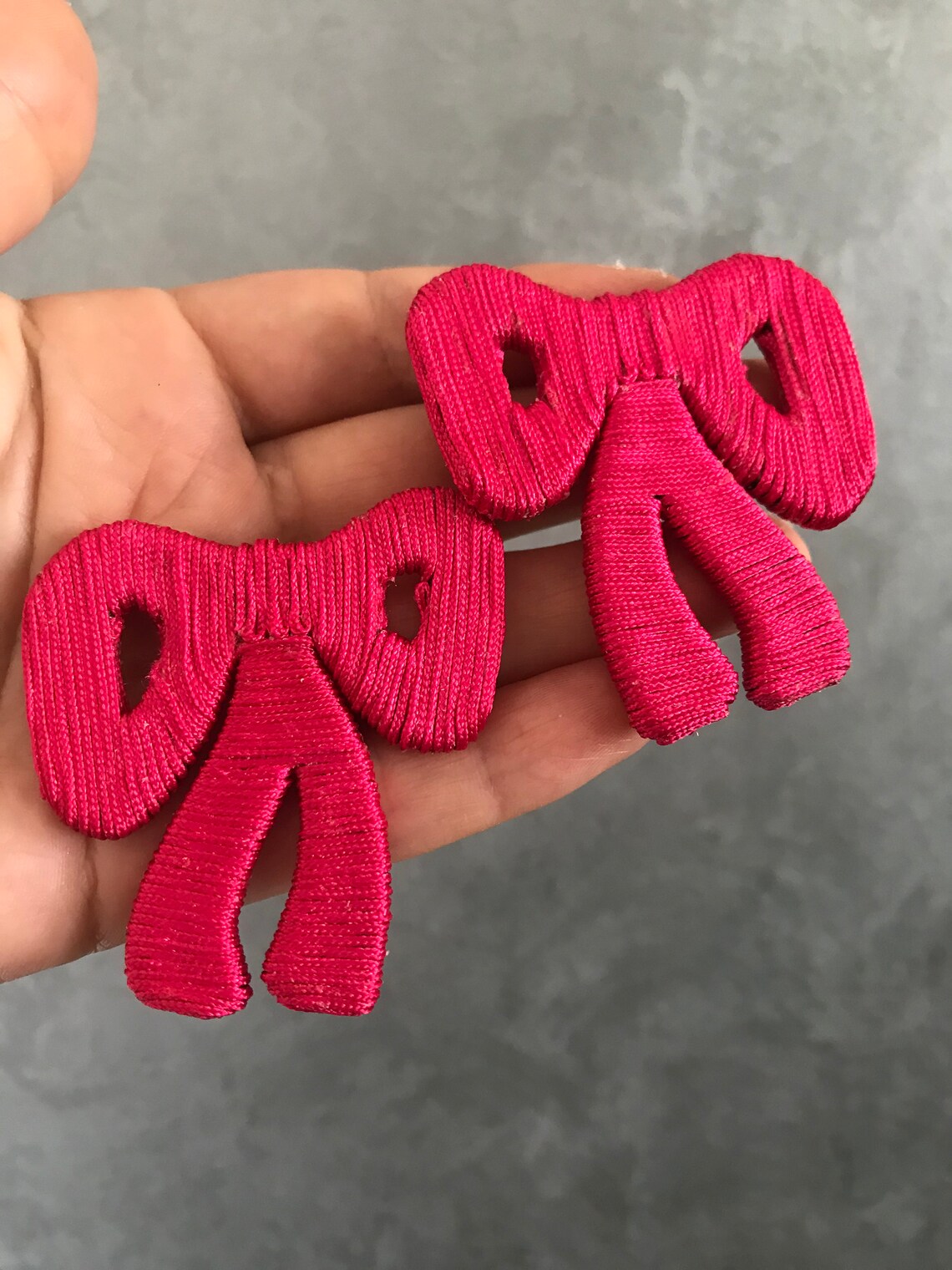 Silk Wrapped Bow Earrings Chunky Fashion Trendy Bow Earring Etsy