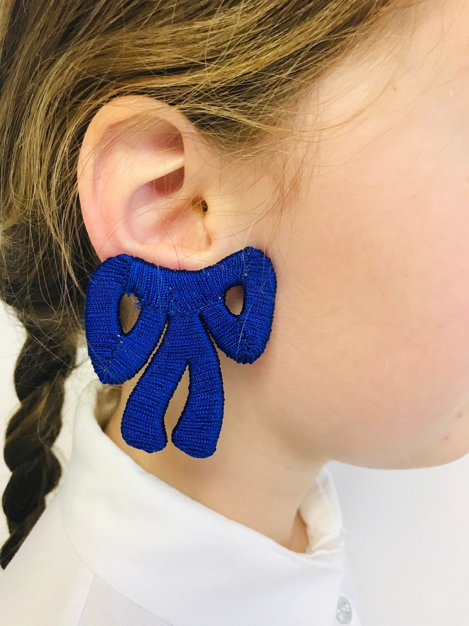 Silk Wrapped Bow Earrings Chunky Fashion Trendy Bow Earring Etsy