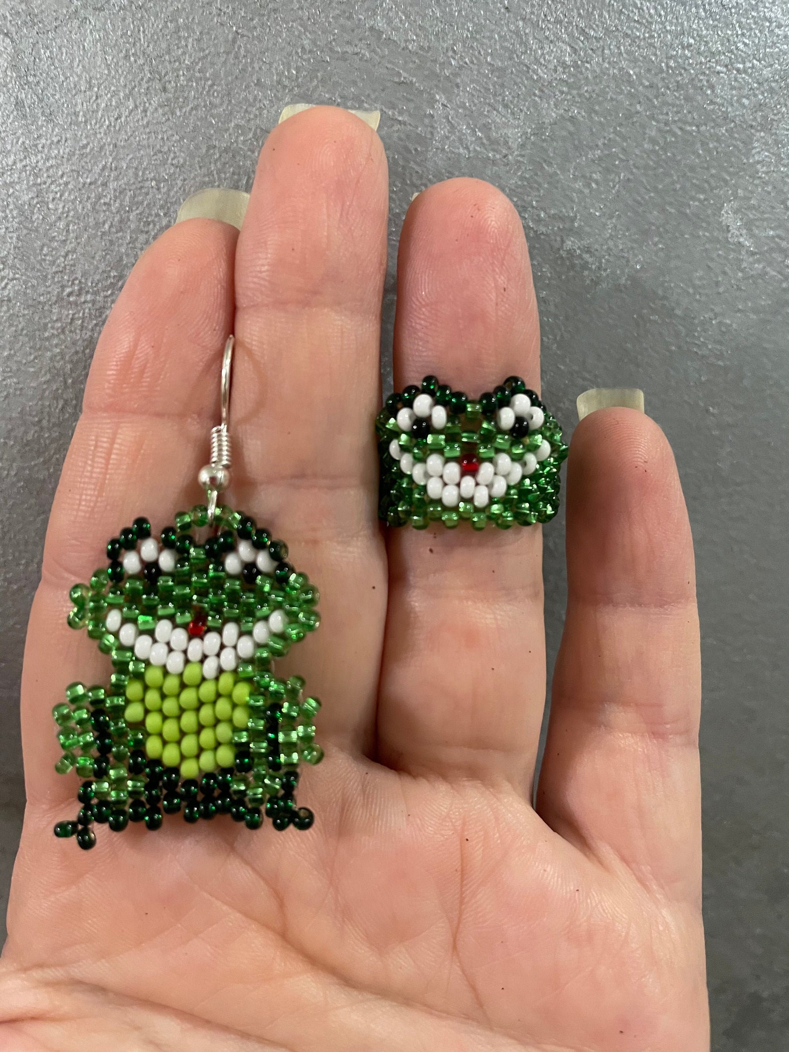 Cute Frog Ring Beaded Ring Chunky Ring Indie Ring Etsy